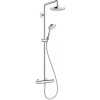 Hansgrohe CROMA SELECT S SHOWERPIPE 180 sprchový set s termostatickou baterií, hlavová sprcha, ruční sprcha se 3 proudy, tyč, hadice, EcoSmart, bílá/chrom