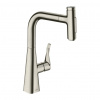 Hansgrohe M71, drezová batéria Metris Select s výsuvnou spŕškou, vzhľad nerezový, HAN-73822800