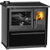 PLAMEN / KRB-TECH s.r.o. liatinový sporák na drevo PLAMEN 850 GLAS čierny ľavý, Vyberte napojenie do komína! ľavý horný vývod