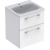 Geberit Selnova Square Umývadlová skrinka 635x538x480mm, s umývadlom, 2 zásuvky,Biela lesk GEB 501.232.00.1