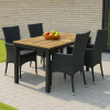 VerDesign, MATIAS záhradná zostava 4B+1, čierna masív,ratan, umelý ratan