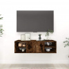 vidaXL Nástenná polica dymový dub 102x30x29 cm spracované drevo