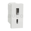 Schneider Electric Unica Dvojitý nabíjací USB A+C konektor 2,4A, 1 modul, Biely