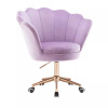 LuxuryForm DESIGN Kreslo FREY VELUR na zlatej podstave s kolieskami - levanduľa