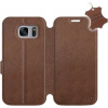 Kryt na mobil Flip púzdro na mobil Samsung Galaxy S7 Edge - Hnedé - kožené - Brown Leather (5903226498031)