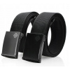 Opasok - Promesso čierna, námornícka modrá, strieborný pás - mužský produkt (Parciak pánsky kovový pás čierny klamra set)