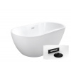 BESCO NAVIA voľne stojaca akrylátová vaňa s prepadom 150 x 80 cm, #WAS-150-NCZ