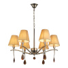Luxera OXFORD závesný stropný luster béžový/saténový 6xE14 64328