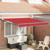 Červená automatická zaťahovacia markíza 300 x 250 cm, vymeniteľný materiál pre značky