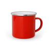 Plechový hrnček smaltovaný-potlač - 330 ml, červený