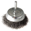 Kartáč hrnčekový so stopkou, vlnitý pomosadzený drôt 0,3mm, 50mm, stopka pr.6mm