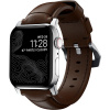 Nomad Traditional Band kožený remienok so striebornými detailmi pre Apple Watch Ultra 49mm 8/7 45mm/6/SE/5/4 hnedá NM1A4RST00