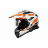 Motocyklová prilba LS2 MX702 Pioneer II Namib veľ. M bielo-oranžová