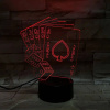 3Dmix 3DL-BSC019 – 3D LED nočná lampa - Poker (Karty a kocky)