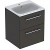 Geberit Selnova Square Umývadlová skrinka 635x538x480mm,s umývadlom, 2 zásuvky, Láva mat. GEB 501.233.00.1