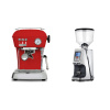 Ascaso Dream ONE, Love Red + Eureka Atom Specialty 65, chrome
