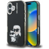 Karl Lagerfeld – IML Aquarelle Karl & Choupette pevné puzdro pre iPhone 16 – čierne