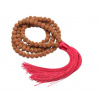 108 Mala Rudraksha meditační šperk, přírodní náhrdelník, ruční výroba, korálek 8 mm, střapec 8 cm
