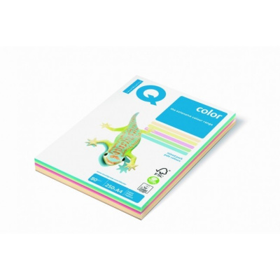 MONDI Farebný papier IQ color 5x50 mix pastelové farby, A4 80 g
