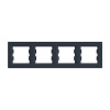 Horizontálny rám pre štvorzásuvkový panel Asfora Anthracite