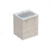 Geberit Selnova Square Umývadlová skrinka 64x54x48 cm, s umývadlom, 1 dvierka, svetlý orech hickory 501.251.00.1