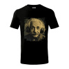 Albert Einstein so slúchadlami - Tričko detské bavlnené - 122 cm/6 rokov ( Čierna )