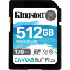Kingston 512GB SDXC Canvas Go! Plus 170R/90W CL10 U3 V30 SDG3/512GB