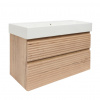 Naturel Koupelnová skříňka 2 zásuvková s umyvadlem Savona 98x53x44,8 cm dub Halifax mat SAVONA2100DHSAT