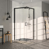 Hüppe MyFlex - čierny rohový sprchový kút 90 x 90 cm