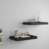 Plávajúce nástenné police 2 ks, čierne 40x23x3,8 cm, MDF-ForU-323827