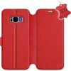 Kryt na mobil Flip puzdro na mobil Samsung Galaxy S8 - Červené - kožené - Red Leather (5903226501052)