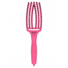OLIVIA GARDEN Finger Brush kefa na vlasy masážna 6-radová stredná Hot Pink