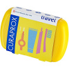 Curaprox Travel Set zubná kefka + CPS medzizubné kefky 2 ks + zubná pasta 10 ml darčeková sada, žltý