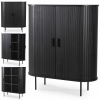 Komoda MEBEL ELITE TRISH 100 x 40 x 118 cm čierna