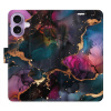 Flip pouzdro iSaprio - Apple iPhone 17 - Dark Marble s kapsičkami na karty (Flipové knížkové pouzdro, obal, kryt iSaprio s přihrádkami na karty a motivem)