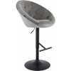 Design-Shop Barová stolička London zamat - čierny rám - sivá