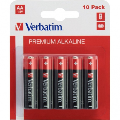 VERBATIM alkalická baterie 1,5V AA/ blistr 10ks 49875