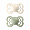 Bibs symetrické cumlíky silikón 2 ks Supreme 6-36 mesiacov Ivory-sage