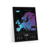 Europe Travel Black nástenná stieracia mapa európy 40x60cm / anglicky
