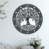 drevo zivota Nástenné hodiny STROM ŽIVOTA Rozměry (cm): 40, Barevná kombinace: antracitová-bílá