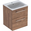 Geberit Selnova Square Umývadlová skrinka 635x538x480mm,s umývadlom, 2 zásuv.Orech hickory GEB 501.234.00.1