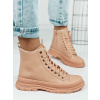 Dámske ružové zateplené koženkové čižmy - 39