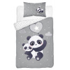 DETEXPOL Bambusové obliečky do postieľky Panda sivá Bavlna, Bambus, 100/135, 40/60 cm