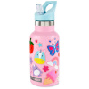 SKIPHOP SKIP HOP Fľaša s nálepkami so slamkovým náustkom nerezová ružová 380 ml, 4r+