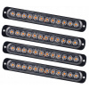 VÝSTRAŽNÉ SVETLO 12 LED MAJÁK NÚDZOVÁ ODŤAHOVKA ORANŽOVÁ 4 KS