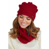 Kamea Červený dámsky set čiapka + nákrčník Kamea Musca, Veľkosť uni, Farba červená