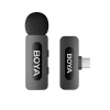 BOYA BOYA Microphone Wireless BY-V10 V2.0 2.4GHz with 1 transmitter and 1 reciever (Type-C) Black EU