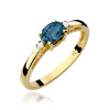 MYRO Prsteň Topás London Blue 0,50ct v žltom zlate