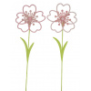 Metallstecker Blume, grün/rosa, 2sort., 9,5x2x31cm, balenie obsahuje 2 kusy! (DOPREDAJ)|Ego Dekor