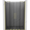 Mexen Velar Duo sprchové dvere posuvné 140 cm, grafitové, zlaté kartáčované - 871-140-000-42-55